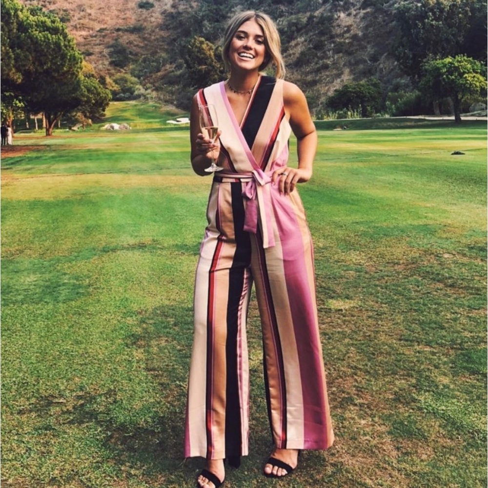 Mango striped satin jumpsuit